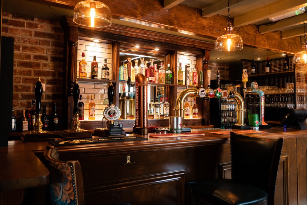 The bar at The Farmers Boy in Shepley